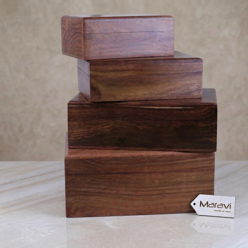 Khalka Wooden Storage Boxes