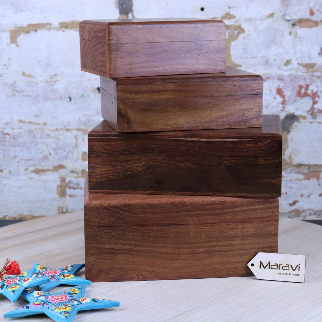 Khalka Wooden Storage Boxes